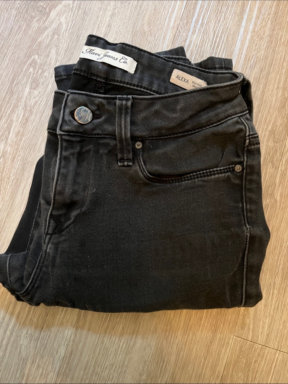 Mavi Black / Dark Grey Skinny Jeans - Women's Slim Fit  - Alexa Mid-rise